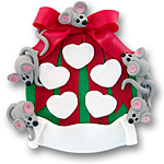 Ornament w/5 Mice<br>Personalized Family Ornament