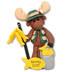 Mortimer Moose Fisherman Personalized Ornament Limited Edition