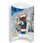 Mortimer Moose Skier Personalized Ornament in Custom Gift Box