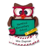 Owl with Blackboard Teacher / School Ornament Limited Edition