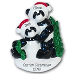 Panda Bear Family of 2<br>RESIN Personalized Couples Ornament