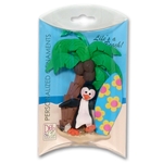 Petey Penguin with Surfboard Personalized Ornament - in Custom Gift Box