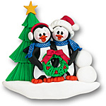 Petey Penguin Couple /Family / Personalized Couple Ornament
