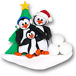 Petey & Polly Penguin Family Ornament of 3