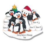 Petey & Polly Penguin Family Ornament of 6