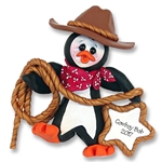 Cowboy Petey Penguin<br>Personalized Ornament<br>Limited Edition