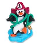 Fireman Petey Penguin Personalized Ornament - Limited Edition