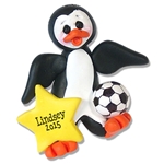 Soccer Petey Penguin<br>Personalized Ornament  - Limited Edition