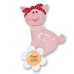 Pearl the Piggy Personalized Christmas Ornament -  RESIN