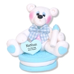 Polar Bear on Cookie Personalized Baby Figurine