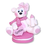 Polar Bear on Cookie Personalized Baby Figurine