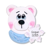 Polar Bear Face Handmade Personalized Ornament