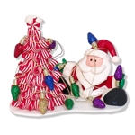 Santa with Sign Christmas Figurine