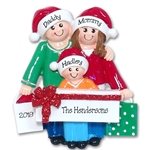 Shopping Family of 3 Personalized Family Ornament