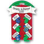 Sled w/6 Mittens<br>Personalized Family Ornament