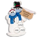 Covid-19 Corona Virus Pandemic Snowman Couple w/Face Masks