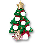 Christmas Tree w/5 Ornaments<br>Personalized Family Ornament