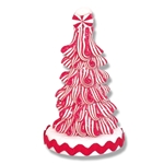 Retro Peppermint Christmas Tree Figurine