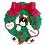 Boxer Hanging in Wreath Personalized Dog Ornament - Limited Edition