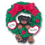 Rottweiler Puppy in Wreath