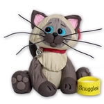 Siamese / Himalayan KITTY CAT HANDMADE Polymer Clay Personalized Christmas Ornament - Limited Edition