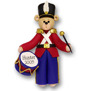 Belly Bear Drummer Boy<br>Personalized Ornament
