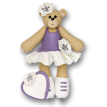 Ice Skater Belly Bear Personalized Ornament - On Sale!