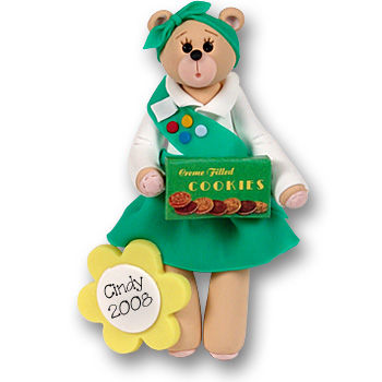 Belly Bear Scout-Girl<br>Personalized Ornament