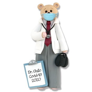 Covid-19 Doctor w/ Face Mask Pandemic / Corona Virus Personalized Ornament