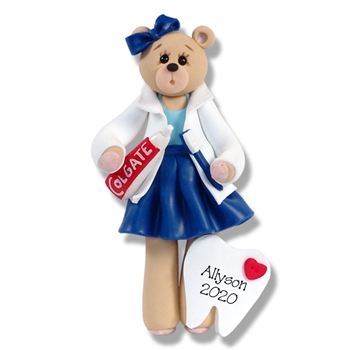 Belly Bear Dental Hygienist Personalized Christmas Ornament