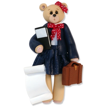 Lawyer - Accountant - Business Belly Bear Girl Limited Edition Personalized Ornament