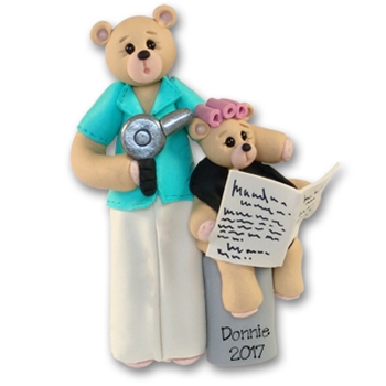 Belly Bear Hairdresser Personalized Ornament - Custom Ornaments