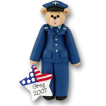 Airforce Belly Bear Military Personalized Ornament - Limited Edition