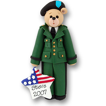 Army Belly Bear Military Personalized Christmas Ornament