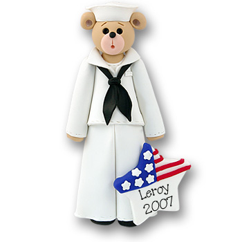Belly Bear Sailor Military Personalized Ornament - Limited Edition