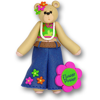 Belly Bear Girl Hippie<br>Personalized Ornament