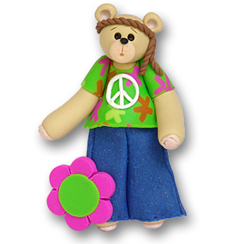 Belly Bear Boy Hippie<br>Personalized Ornament