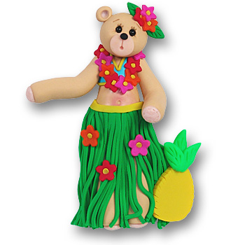 Hulabell Belly Bear Personalized Hula Ornament