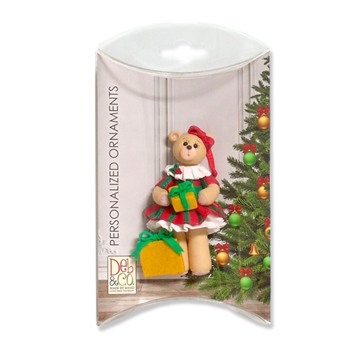Christmas Belly Bear Girl Personalized Ornament in Custom Gift Box
