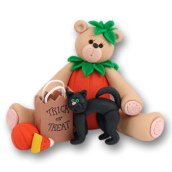 Belly Bear in Pumpkin Suit Personalized Halloween Ornament