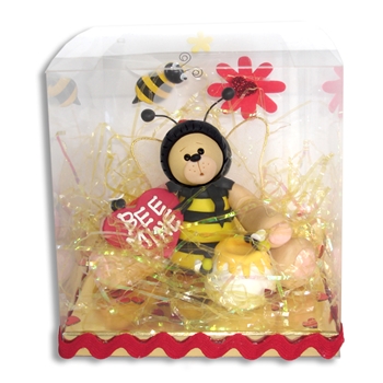 Belly Bear Bee Personalized Valentine Ornament in Gift Box