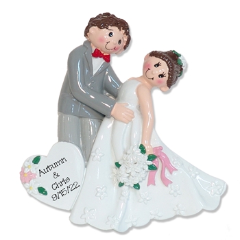 Bride & Groom RESIN Personalized Wedding Ornament