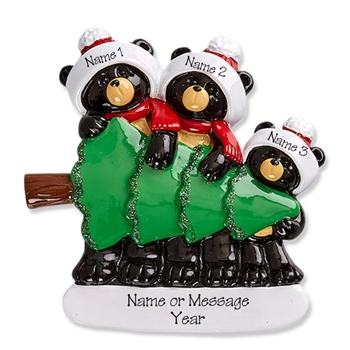 Black Bear Family of 3 Tree Shopping - RESIN