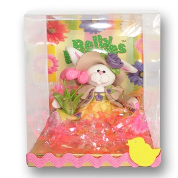 Belly Bunny Girl w/Tulips Easter  Figurine in Custom Gift Box