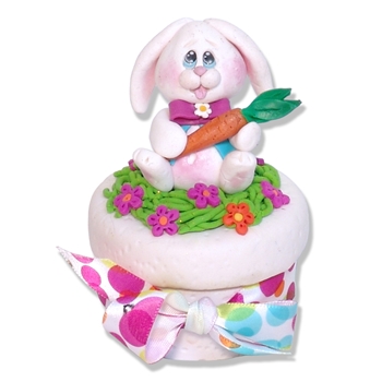 Jellybean Bunny Jar Handmade Polymer Clay Easter Gift