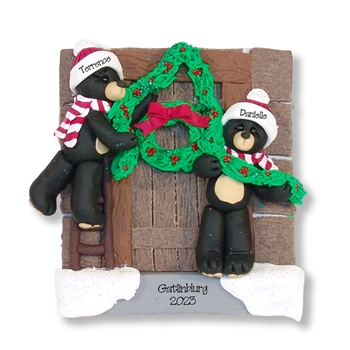 Black Bear Couple at the Cabin - Plaque