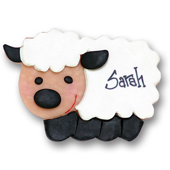 White & Black Sheep Personalized Christmas Ornament