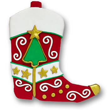 Red Cowboy Boot Personalized Ornament