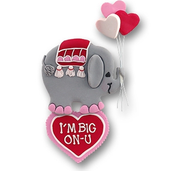 Big on U Elephant<br>Personalized Valentine Ornament