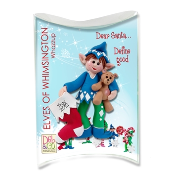 Z- NEW Whazzup Personalized Elf Ornament in Custom Gift Box